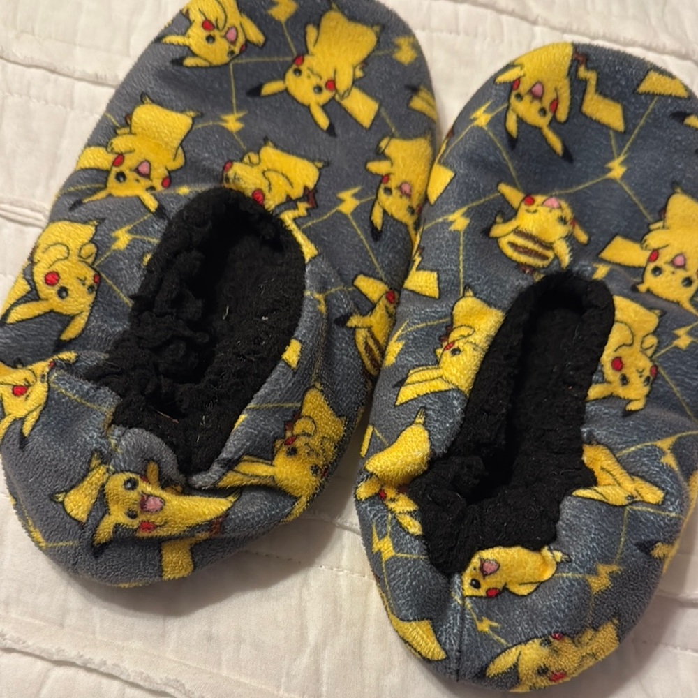 Pikachu Kids One Piece Slippers - Yellow and Black